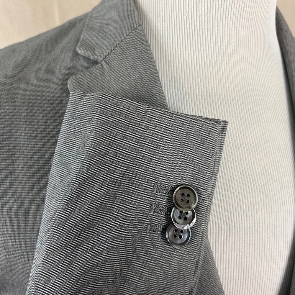 Banana Republic 42R Sport Coat Cotton Blend Grey Two Button Double Vented